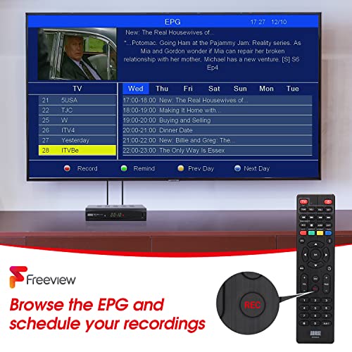 Image of August DVB482 Freeview HD Recorder - Set-Top Receiver Boxes, HDMI 1080p - Watch & Record Two Channels - EPG, TimeShift, USB Recording, Multimedia Player - Not Compatible With Satellite