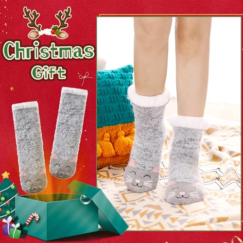 Image of WEVIAS Womens Slipper Socks Fuzzy Winter Thermal Grips Cozy Socks