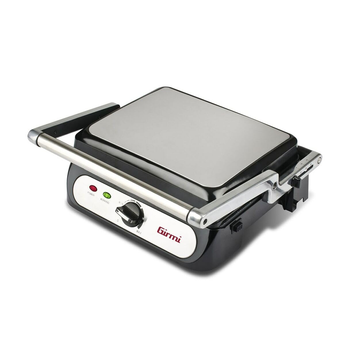 Girmi BS41 Bistecchiera, 2000W, Acciaio INOX, Rivestimento Antiaderente, Piastre Staccabili, Nero/Argento