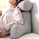 Ailuteie Reading Pillows for Bed Sit Up Pillows, Back Rest Pillows with Arms & Cushion Backrest Pillows for Sitting in Bed, Detachable and Washable Covers Bed Rest Pillows for Pregnant Adults (Gray)