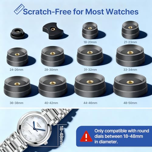 Image of EasyTime Watch Press Tool Set: 16PCs Watch Repair Kit with Operation Manual | for Case Back Open & Battery Replacement - Crystal Press with Case Opener for Size 18 to 50 mm
