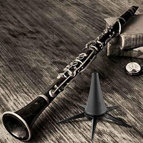 Asaim Portable Clarinet Stand, Professional Foldable Clarinet Oboe Stand With 5 Legs Fits A And B Clarinets, Detachable Clarinet Stand With Stable Secure Base Black #TOP3