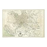 Bilderwelten Forex Fine Art Print - Vintage Stadtplan Rom Antik 80 x 120cm