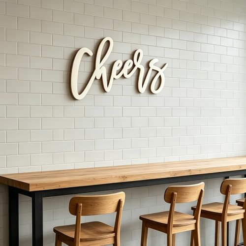 Wood Cheers Sign for Backdrop Wedding Bar Table Decorations Grass Wall Decor for Bridal Shower Champagne Bar Engagement Party Decor