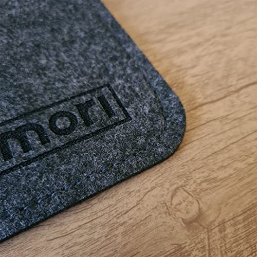 KUMORI Deskmat Cozy Feltro Natural Lã Merino Base Emborrachada Não Desliza Durante o Uso (Cinza Escu