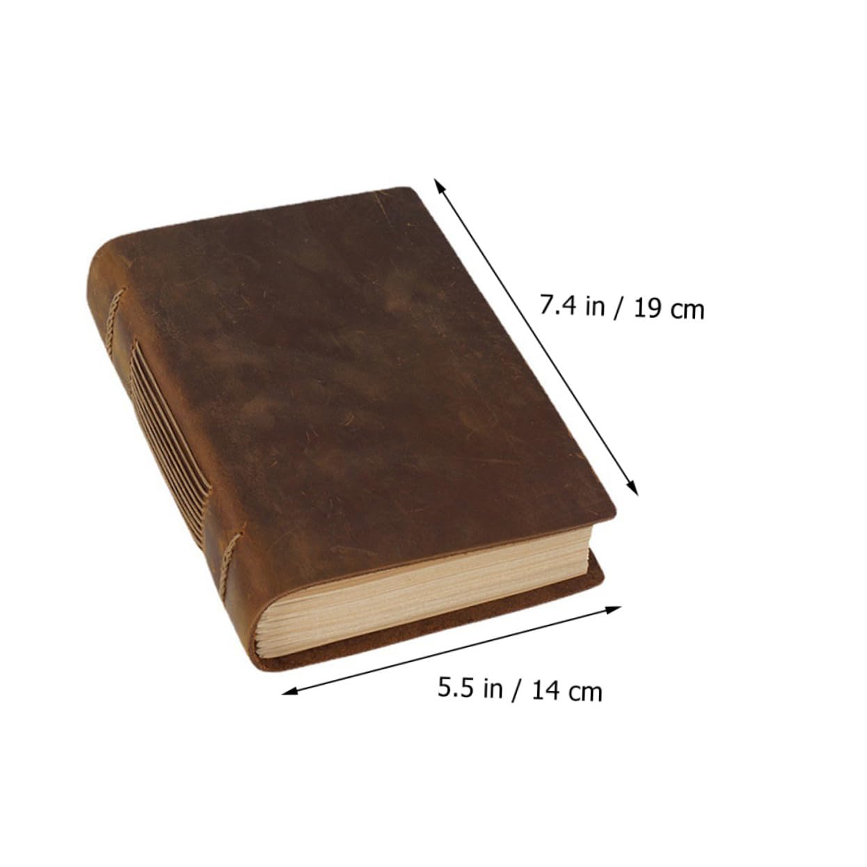 Taccuino Vintage in Pelle Bovina Marrone, Notebook Cartaceo | Pagine Interne Ispessite, Protegge i Fogli, per Studenti e Viaggiatori