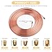 25Ft 3/16 Brake Line Kit,Carbon Steel Copper Plated Car Brake Line Repair Kit Includes Connectors & Nuts,Professional Car 3/16 Brakes Lines Fitting Kits Cars Accessories