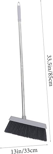 Miniatura 2 de Juego de recogedor de escoba Accesorios de limpieza para el hogar, mango largo, escoba de empuje para uso doméstico, plástico, acero inoxidable,
