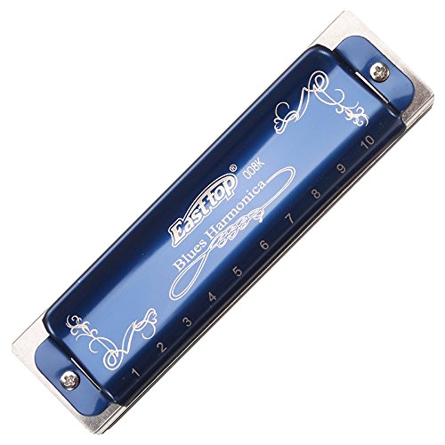 VIDOO 10 Loch Blues Harmonika Ton C Blaue Farbe Für Anfänger-A