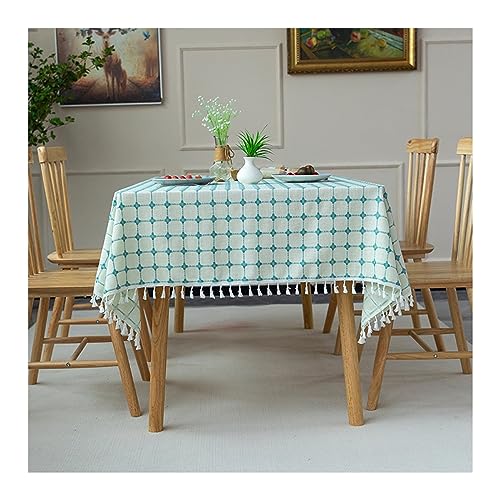 Nappe bleu clair à carreaux 100x160cm de table rectangulaire rectangulaire - 2