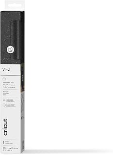 Cricut permanente Klebefolienrolle, 30,5 cm x 4 ft, Schimmer-Schwarz, ideal zum Personalisieren von Tassen, Notizbüchern, Wohnaccessoires und DIY-Projekten, für Decals, Journals, Etiketten