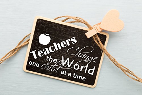 Teachers Change The World One Student At A Time Teacher Vinyl Decal Teaching Learning Education School Classroom Decor Wall Sticker (13" X 22") #TOP3