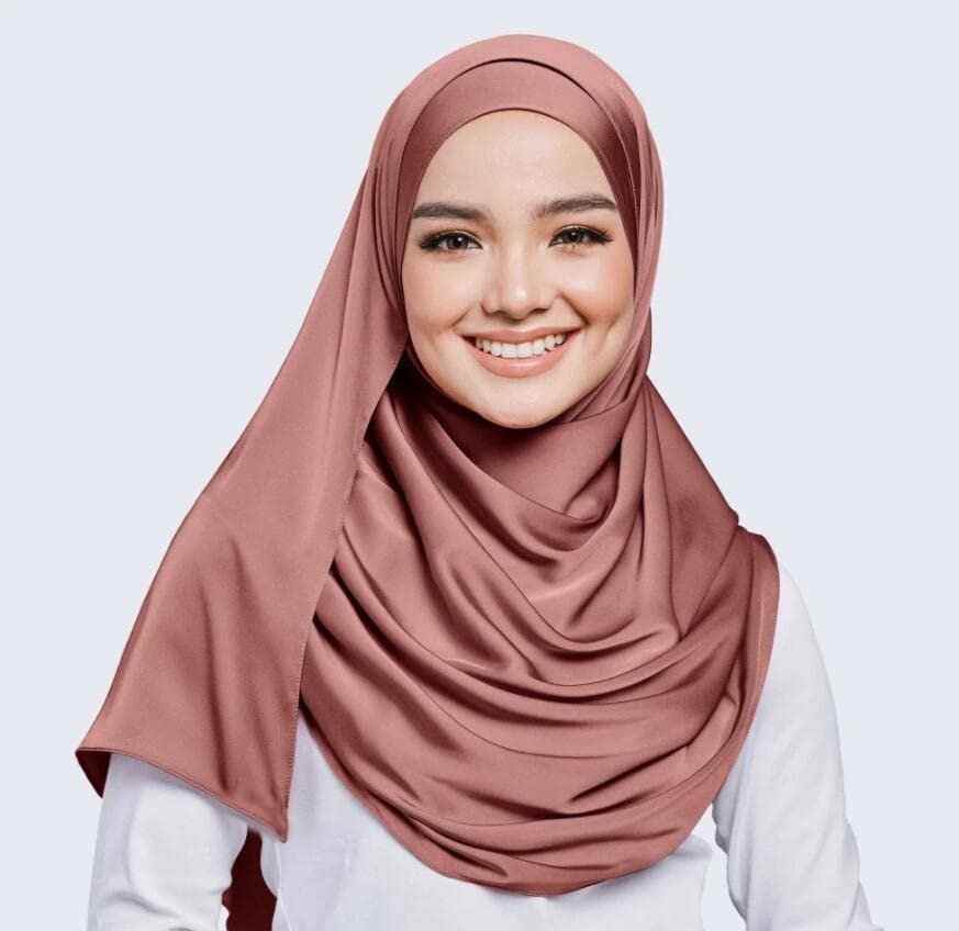 KXY 3 Pieces 70 * 180CM Muslim Silk Hijab Shawls Scarf for Women Satin Head Wraps Long Shawl2