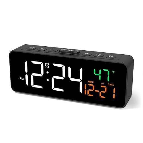 Netzu 3-in-1 Digital Clocks for Living Room with Temperature, Date