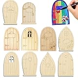 Kit de Puerta de de 10 Piezas - Mini Kit de Bricolaje de casa de | Kit de decoración al Aire Libre de Accesorios de jardín de en Miniatura, Puertas de casa diminutas de Cuento de, artesanía de pintur