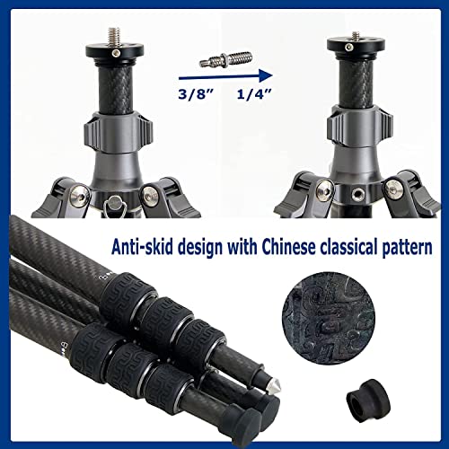 Fotopro Sherpa 59.5Inch Camera Tripod Lightweight Carbon Fiber Travel Vlog Compact Tripod Portable Monopod With 360° Double Panoramic Ball Head Quick Release Plate For Dslr Cameras,Carry Bag(Orange) #TOP7