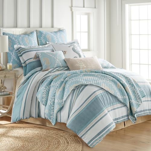 Couette pour très grand lit en coton bleu sarcelle Levtex Home - 3