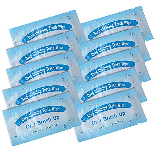 AZDENT Textured Disposable Finger Teeth Wipes Brush Ups Dental Clean Pre/Post Whitening