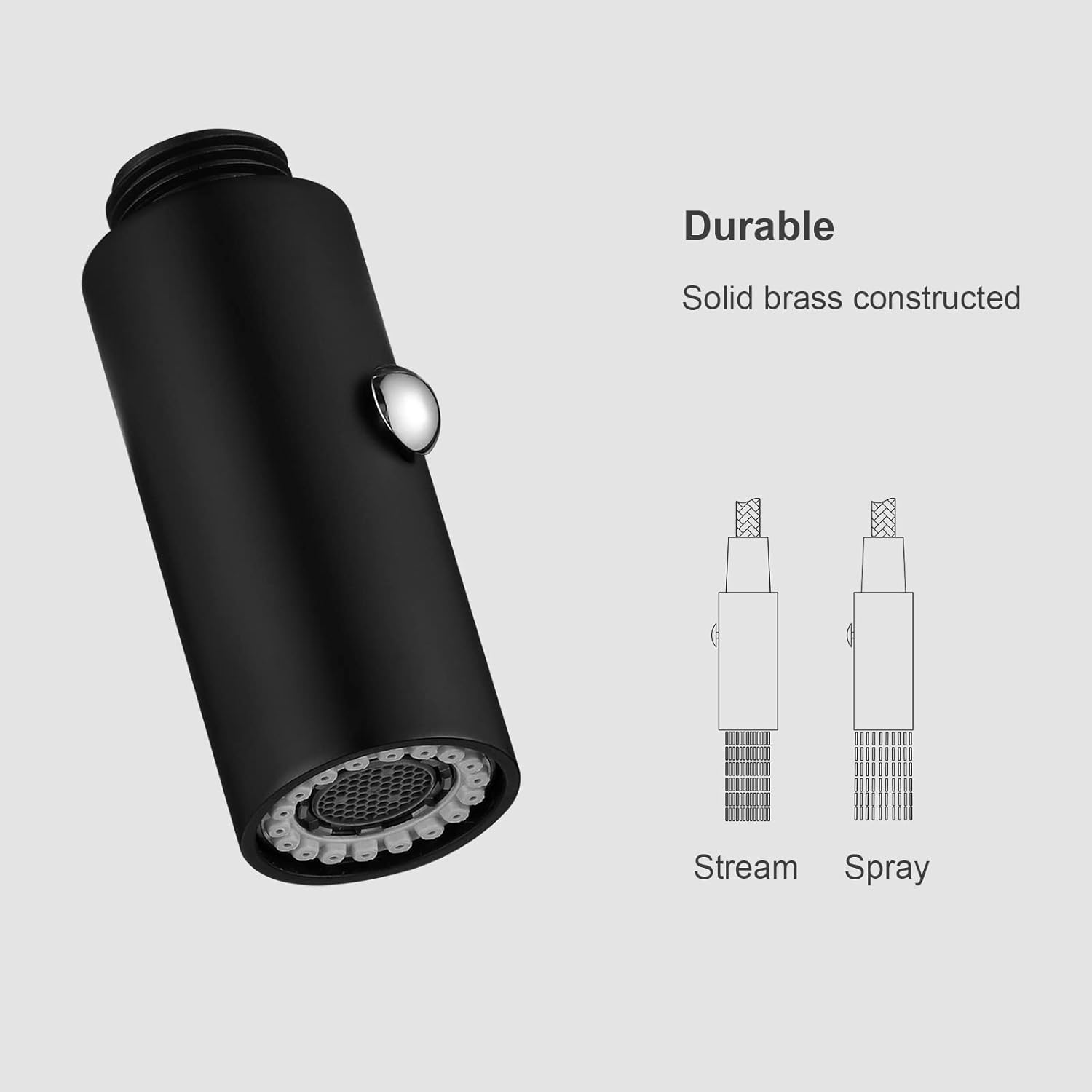 AguaStella ASH59MB Matte Black Sprayer Head for Pull Down Kitchen Faucet Replacement