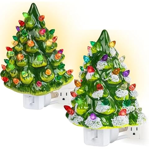 Dazzle Bright Ceramic Christmas Tree Night Light Cover