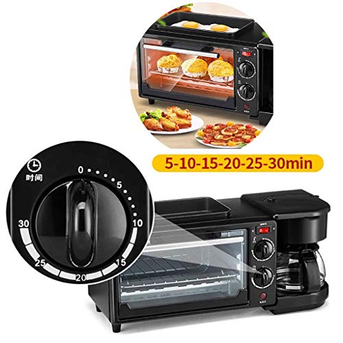 Minibackofen Edelstahl Backofen mit Umluft Miniofen Minibackofen Backofen Klein Pizza Home Multifunktions-DREI-in-eins-frühstücksmaschine