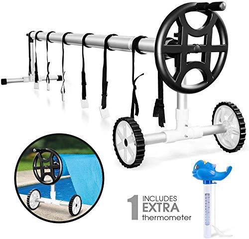 Topmart Swimming Pool Cover Reel 21 Ft,Aluminum In-ground Solar Cover Reel