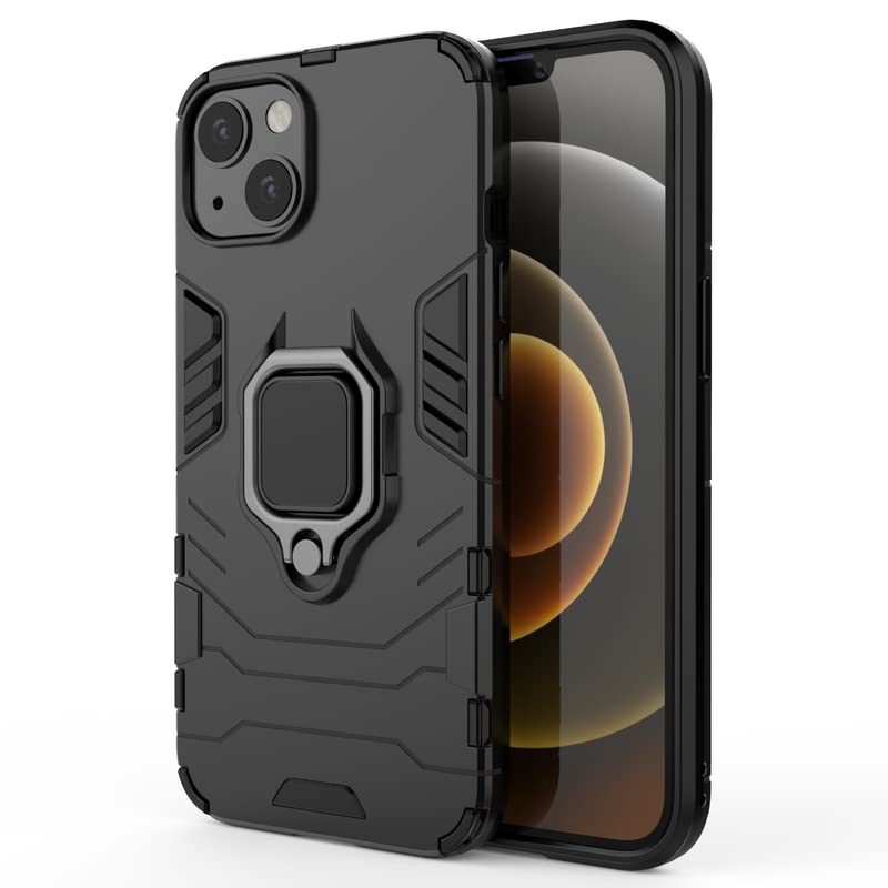 Glaslux Defender Case | Rotating Ring Holder & Kickstand in-Built | Military Grade Armor | Bumper Back Cover for iPhone 13 - Armor Black (B09V5CCXSW) Amazon Price History, Amazon Price Tracker
