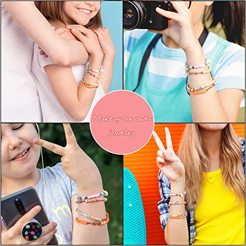 4500 Pcs Clay Beads For Bracelets Making, 19 Colors Flat Round Polymer Clay Beads With Letter Beads For Jewelry Making Kit Supplies Heishi Beads Bracelet Beads Necklace Girls Charms For Bracelet Beads #TOP3