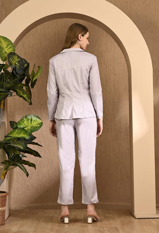Image of Women Printed Blazer Pant Set- Women's Casual Office Business 3-Piece Printed Suit, Single-Breastered Blazer Camisole and Pant Set