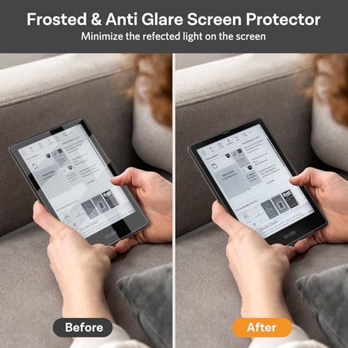 Image of CoBak 3 Pack HD Screen Protector for 7 inch Kindle Paperwhite 12th Gen 2024 & Kindle Colorsoft Signature Edition, Kobo Aura 2 - High Clarity, Fingerprint Resistant - PET Film