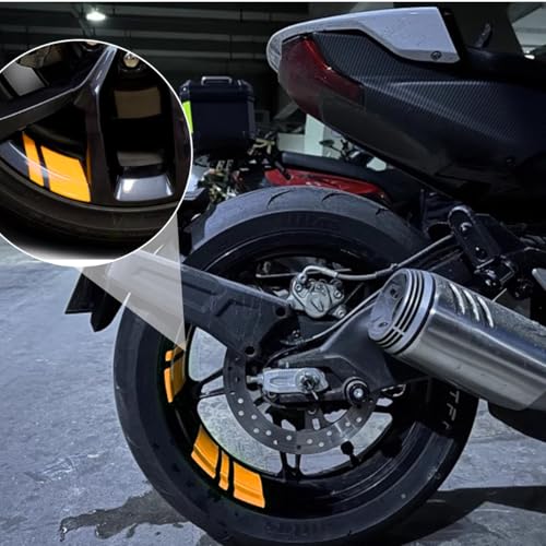 Image of Mandark 24PCS Car Wheel Rims Decal Stripes, Reflective Vehicle Tire Rim Stickers for 18-21 Inch Wheels, Safety Auto Exterior Hash Stripe Sticker Decoration, Universal for SUV, Truck, RV (Yellow)