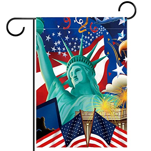 Statue de la Liberté Drapeau Américain Extérieur Polyester Pongé Double Face