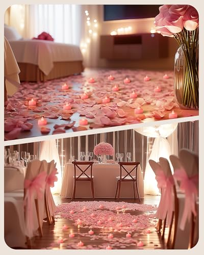 Image of Amagic 12 Pack Pink Flameless LED Tea Lights Candles Battery Operated, Electric Fake Tealight Candles for Votive, Wedding, Table Centerpiece, Theme Party, Aniversary, Proposal, Christmas, Pink Base