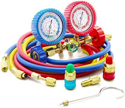 Raomdityat 1PC Diagnostic Manifold Gauge Kit Ideal for R134A, R12, R22, R502 Refrigerants 5FT