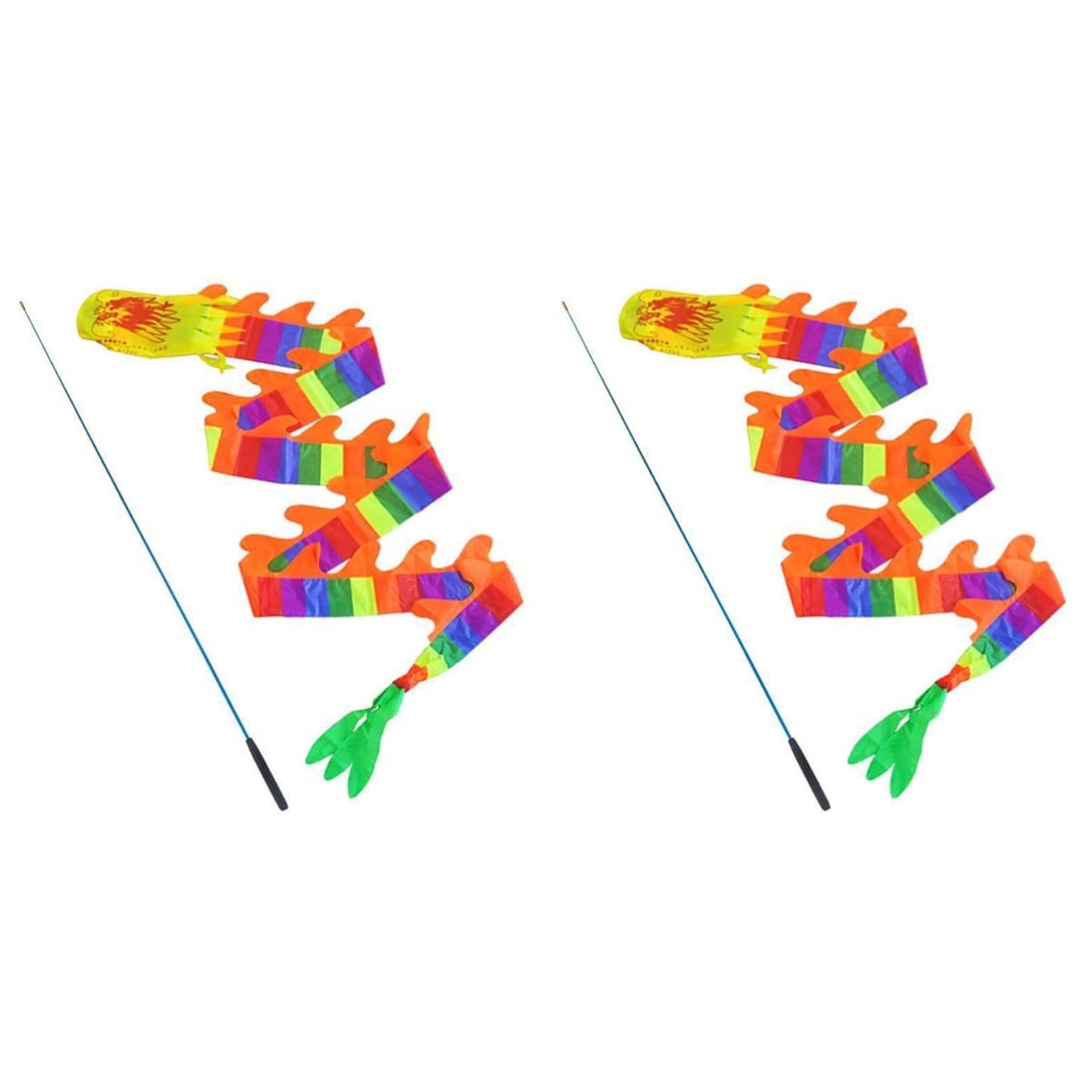 BESPORTBLE 2pcs Dance Accessory Chinese Dragon Ribbon Childrens Performing Prop Rainbow Dance Ribbons for Children Portable Ribbon Shaking Sports Decor Streamer Polyester Aldult 3D Dance Band-image-40
