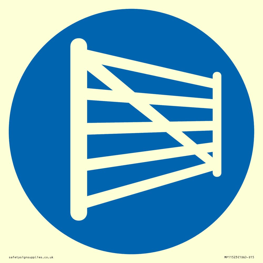 Viking Signs Custom Mandatory: Gate Sign - 150x150mm - S15, Blue/White