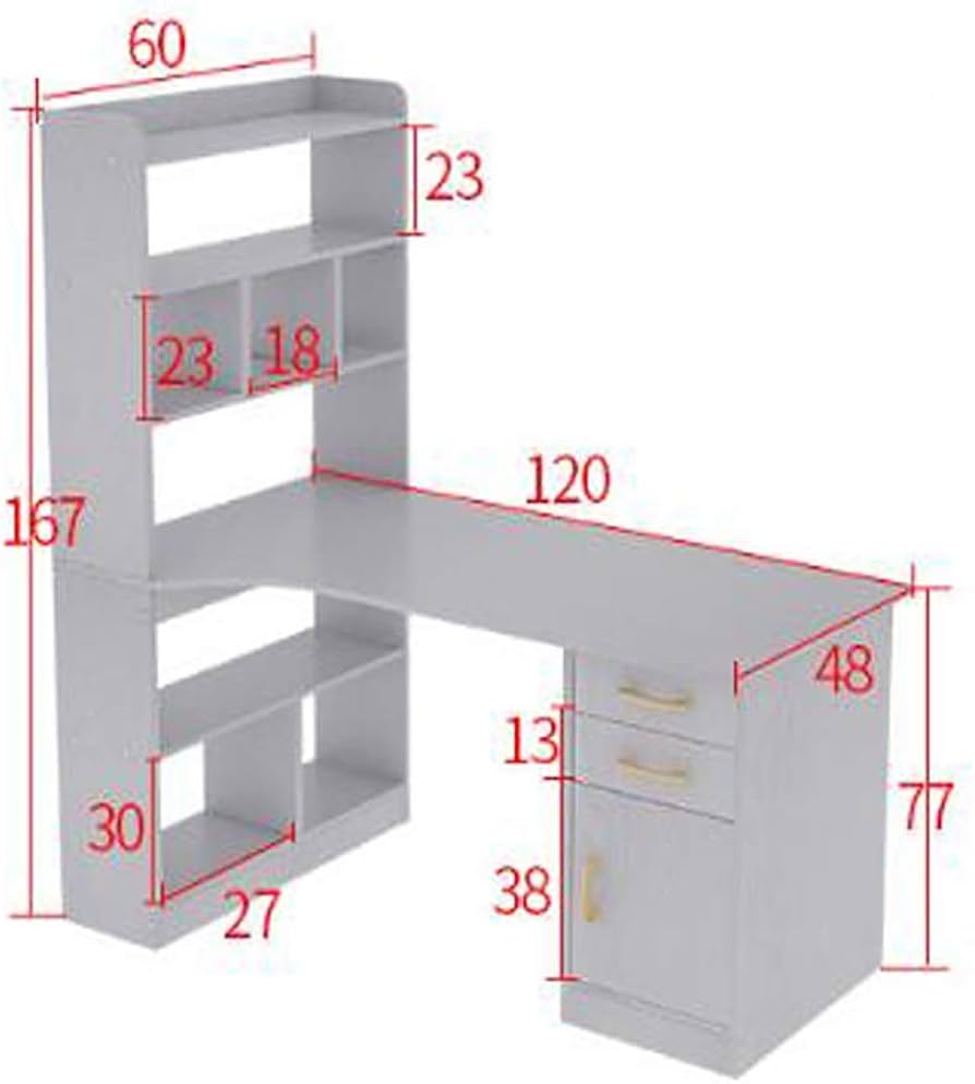 Amazon.co.jp: シンプルワークデスク 4ティア収納棚勉強机