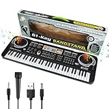 61キーピアノキーボード、初心者向け電子キーボード、ティーチングモード付き、6つのデモ曲、16トーン、マイクと電源、キッズピアノキーボード、誕生日プレゼント/クリスマスギフト用