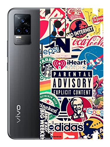 Image of AtOdds - Vivo Y73 Mobile Back Skin Rear Screen Guard Protector Film Wrap (Coverage - Back+Camera+Sides) (Explicit Graffiti)