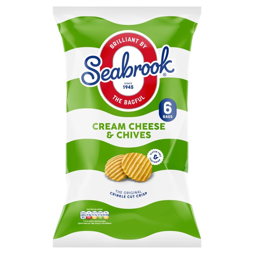 Seabrook Crinkle Cut Sea Salt Crisps 25g X 6 Per Pack - Pack Of 6