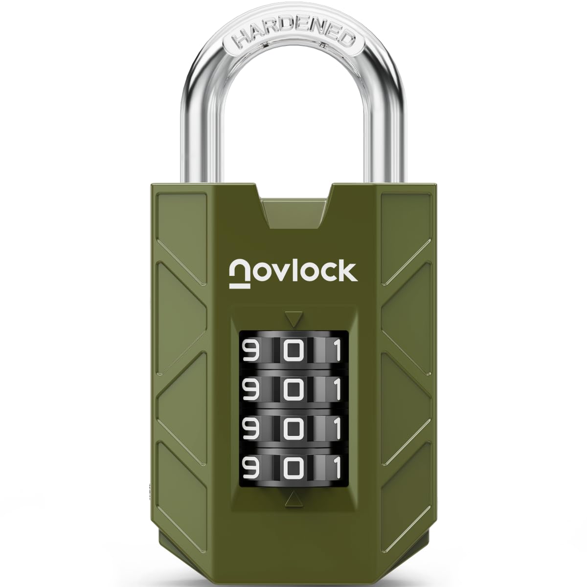 Novlock Green Combination Padlock – Sturdy & Secure 4-Digit Lock With Code For Gym, School & Work Lockers, Cabinets, Toolboxes, Sheds & Fences – 1-Pack,
