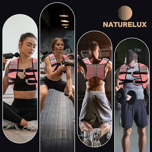Image of NATURELUX Weighted Vest Men or Women - 5 /10 /15 /20 /25 /30lbs Weights with Reflective Stripe, Weighted Vest for Workout Equipment for Strength Training Running - Walking Weight Loss