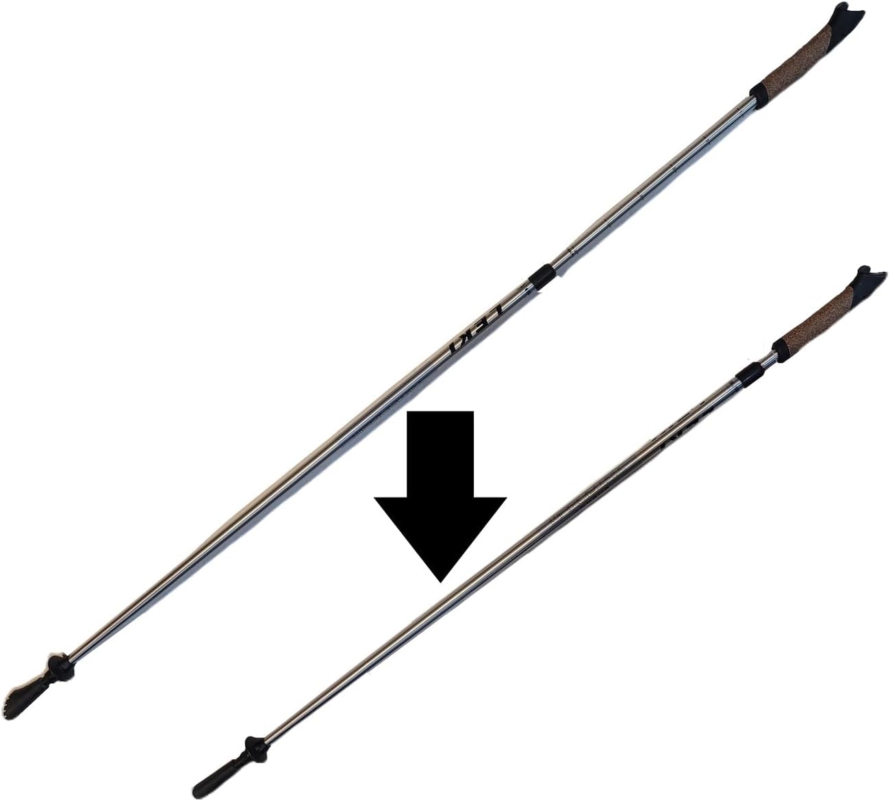 LEKI Nordic Walking Energy Titanium I Adjustable Walking Poles 100-125cm