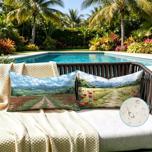 Coussin exterieur impermeable evocation mer de fleurs pour canape - 4