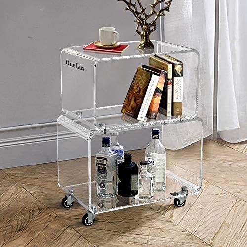 Rolling Utility Cart - Mobile Acrylic Storage on Wheels
