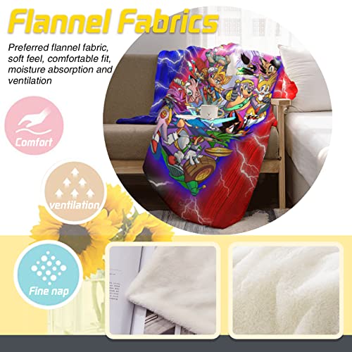Kuareot Sonic Blanket, Hedgehog Throw Blanket, Fluffy Fuzzy Anime Living Room Blanket For Kids,Adults,Winter, Bed, Couch 40 X 50 Inches #TOP6