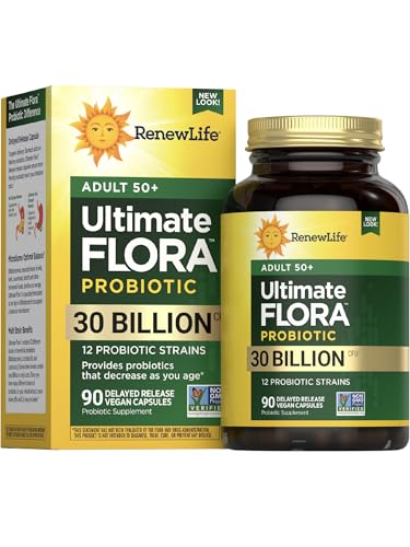 Renew Life Probiotic Adult 50 Plus Probiotic Capsules, Daily Supplement ...