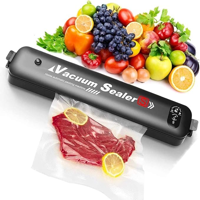 2in1 Electric Vacuum Sealer for Food Storage | Home Automatic Packing Sealing Machine | Household Kitchen Fresh Keeping food sealer Dry Moist Air sealing system with 10 food Bags-image-32