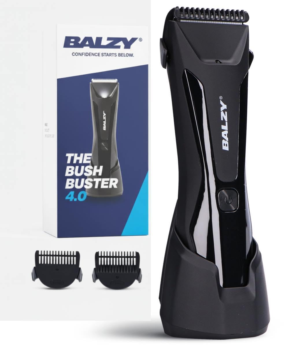 BushBuster 4.0 Bodygroomer da uomo - Trimmer peli pubici - Impermeabile IPX7 - Rasoio da uomo - Trimmer corpo - Luce LED - USB-C - Dock di ricarica magnetico