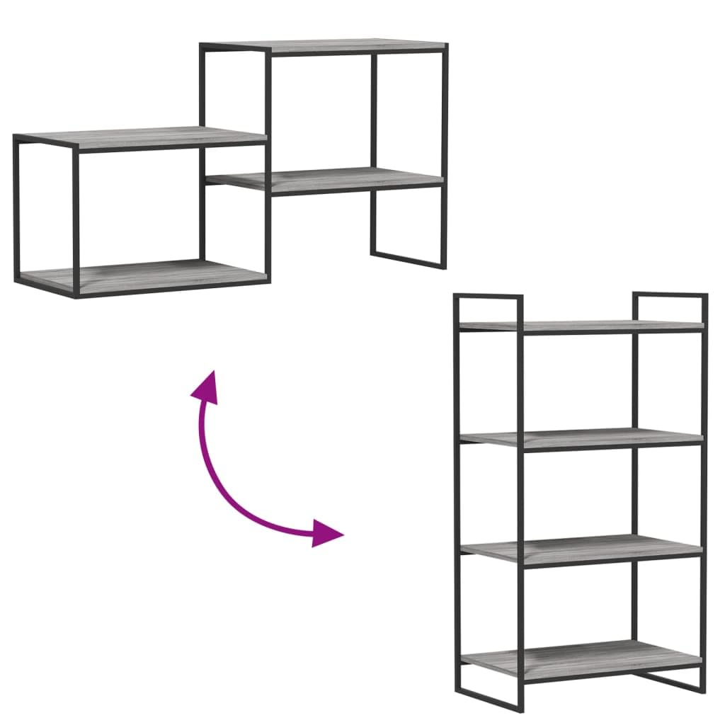 Wandregale 4 Stk Grau Sonoma Holzwerkstoff 60x40x1,5 cm belastbar bis 32 kg Multifunktionales Regalsystem für Wohnzimmer Büro Küche zur flexiblen Aufbewahrung und geordneten Ablage